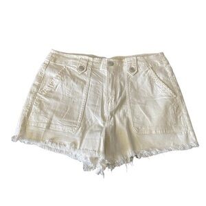SO woman’s white high rise raw hem jean shorts size 15